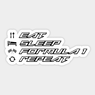 Eat Sleep Formula 1 Repeat Sticker